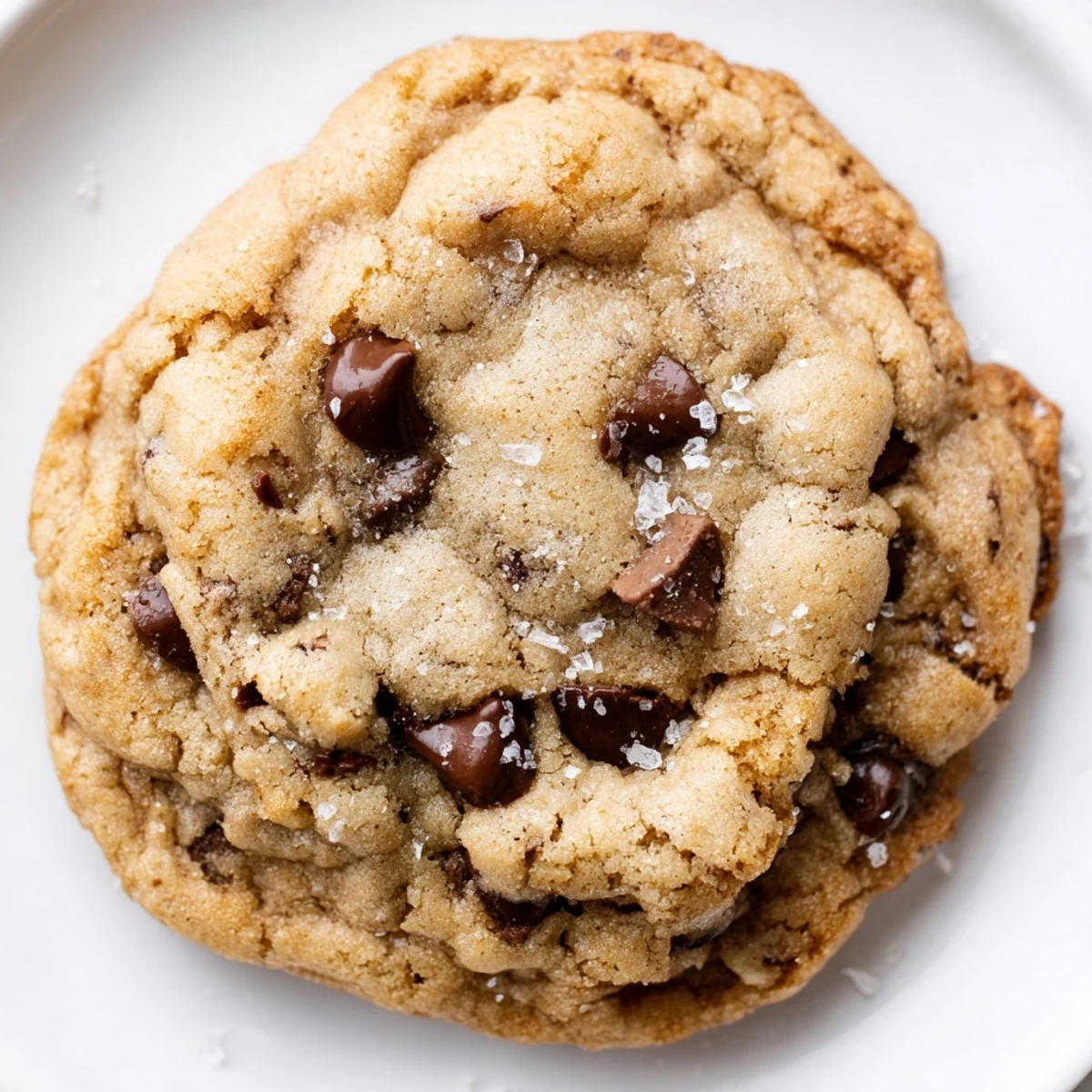 Freshly baked Chocolate Chip Cookies on a cooling rack with golden edges and melty semi-sweet chocolate chips.