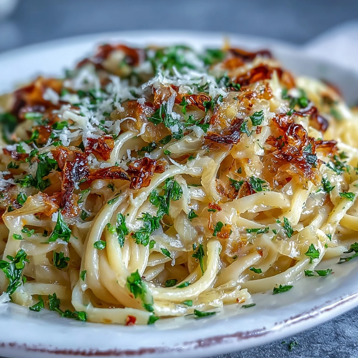 Served in a white bowl with a fork twirling pasta, ideal for a cozy weeknight vegetarian dinner.