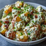 Tangy Juneteenth Soul Food Potato Salad, showcasing creamy dressing and fresh celery.