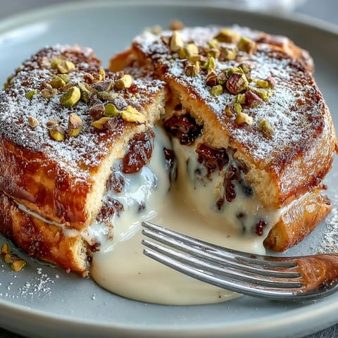 Dubai Chocolate Pistachio Croissant Toast