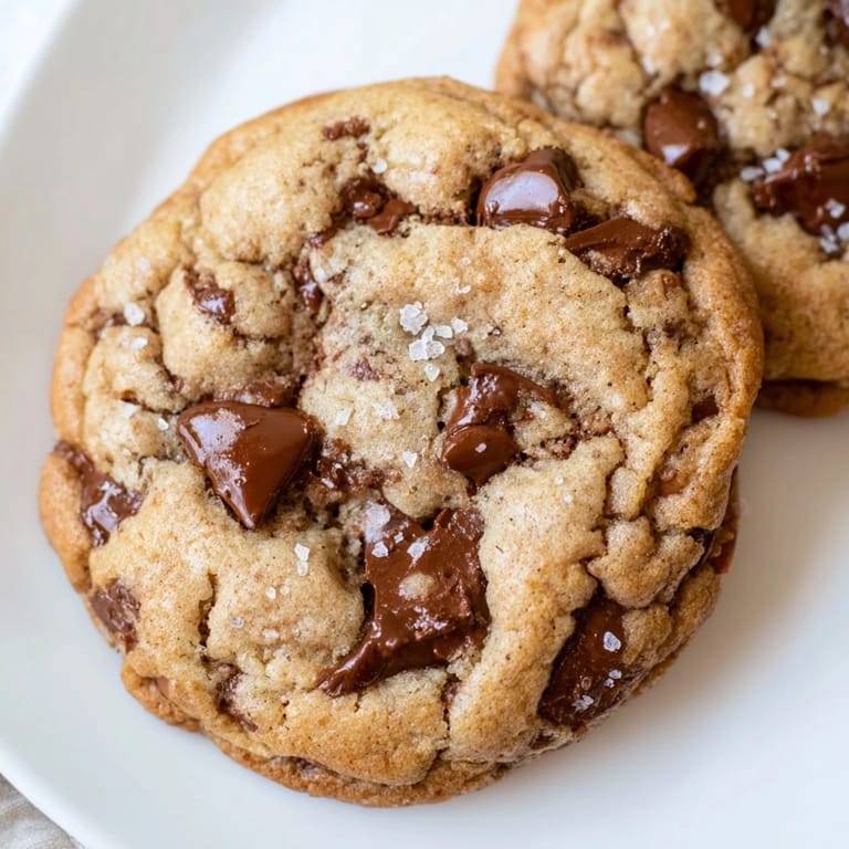 Homemade Chocolate Chip Cookies with soft centers and gooey chocolate pooled in a rustic baking scene.