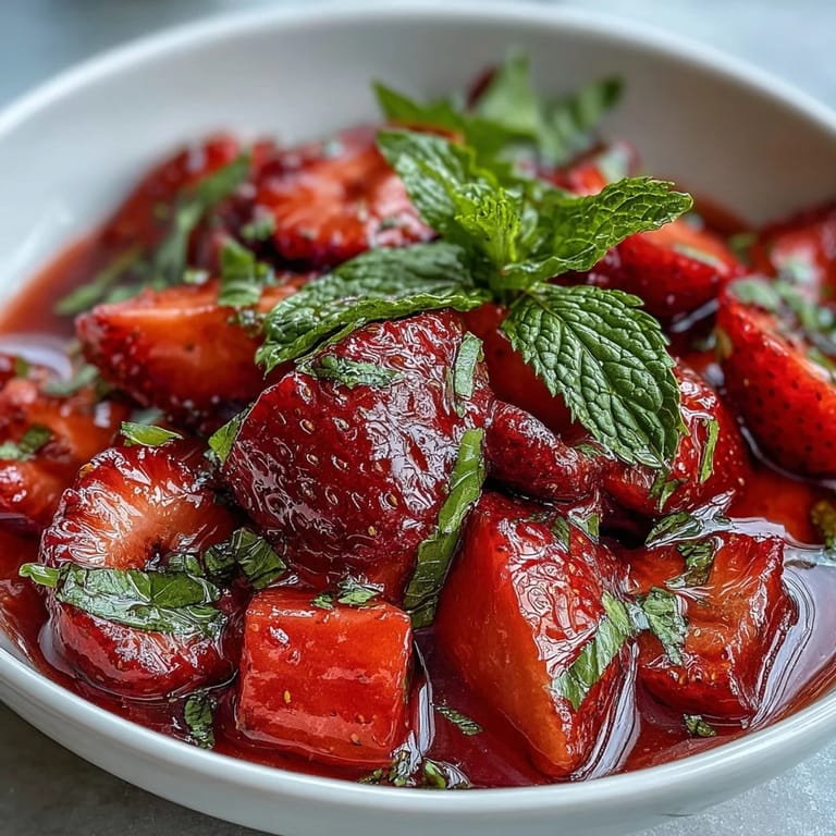 Refreshing summer strawberry lemonade fruit salad featuring vibrant berries, watermelon, and a tangy lemon-honey glaze.