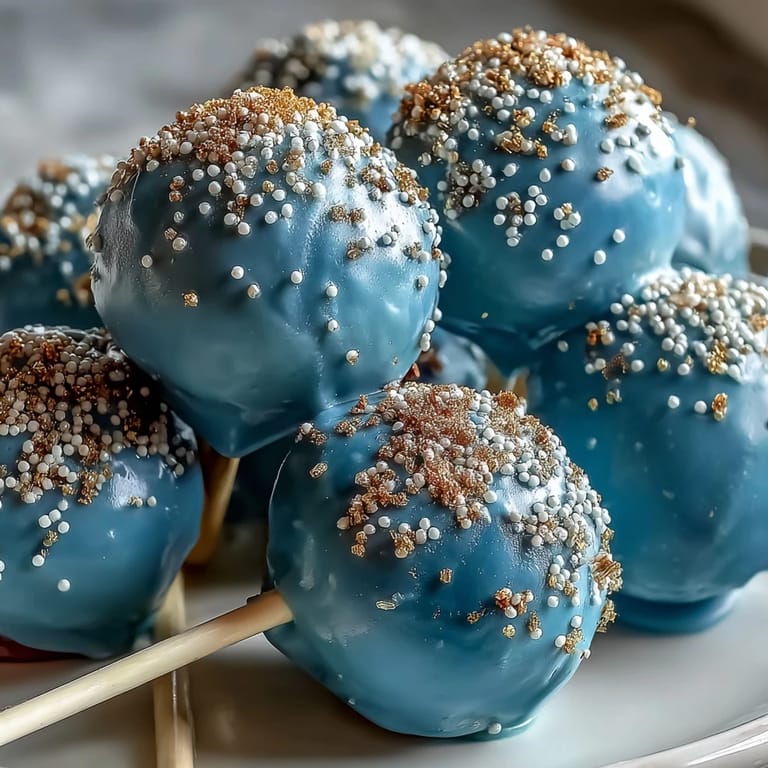 Delightful graduation cake pops featuring your school colors and sparkling gold sprinkles, perfect for celebrating academic achievements.