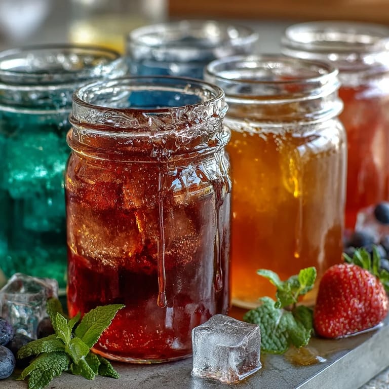 Customizable lemonade bar featuring classic lemonade and assorted fruit syrups for mixing.
