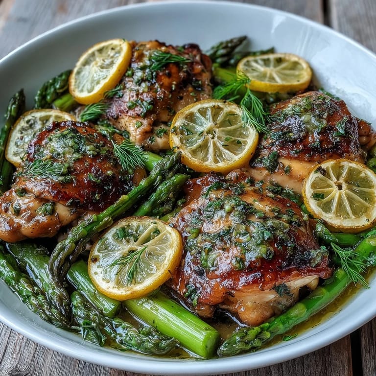 Savory One-Pan Lemon Herb Chicken and Asparagus, perfect weeknight meal.